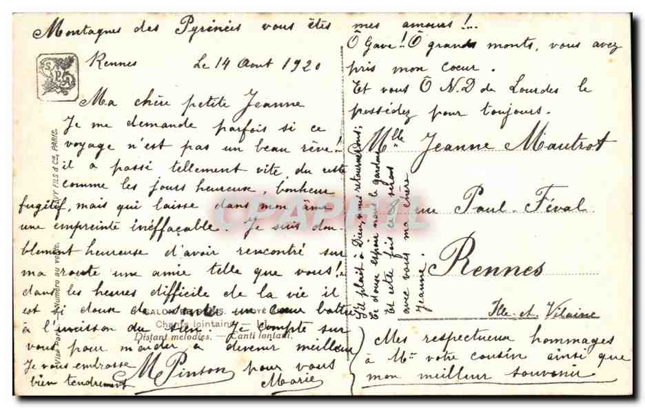 CPA Salons de Paris Champ lointain  — Verso