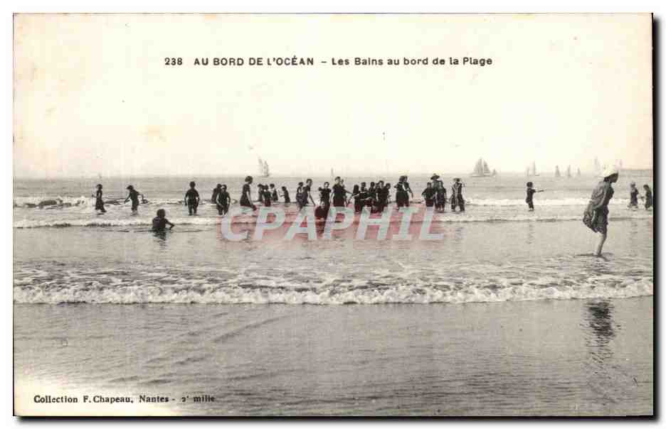 CPA au Bord de L'Ocean Les Bains Au Bord De La Plage
