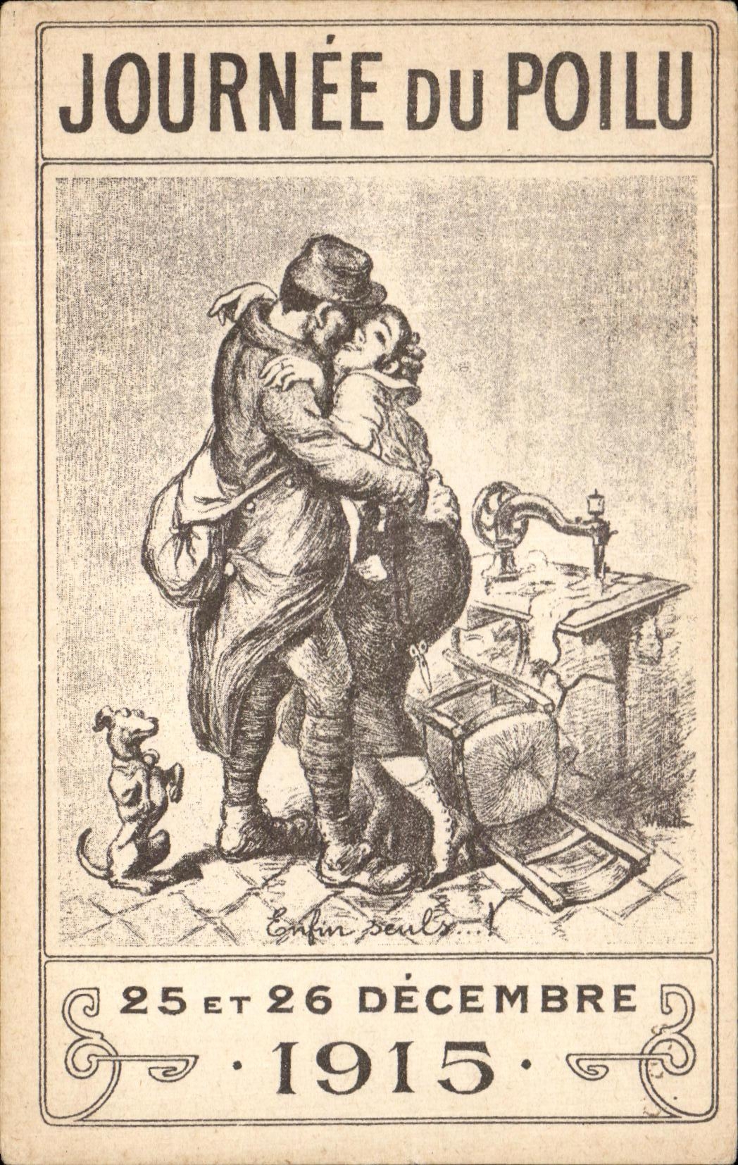 CPA Journee De Poilu 25 et 26 decembre 1915 Militaria Chien 