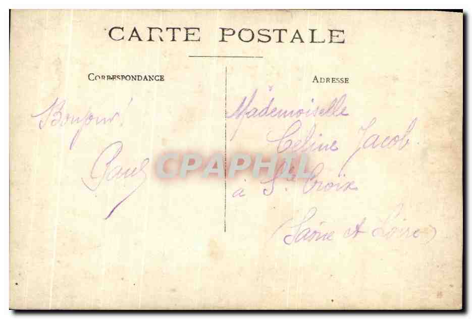 CARTE PHOTO Chariot Fouragere Chevaux  — Rückseite