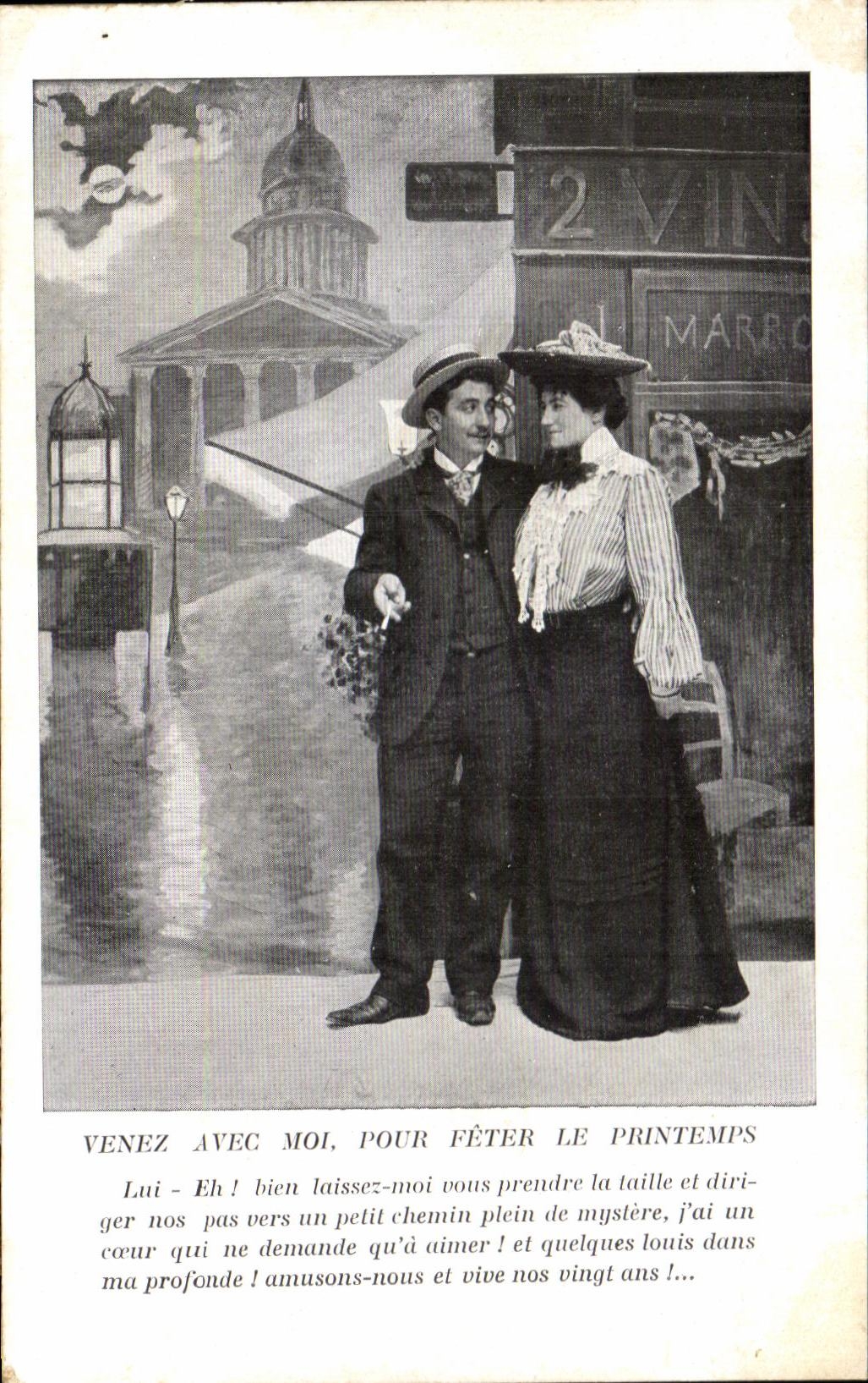 CPA Venez Avec Moi Pour Feter Le Printemps Femme 
