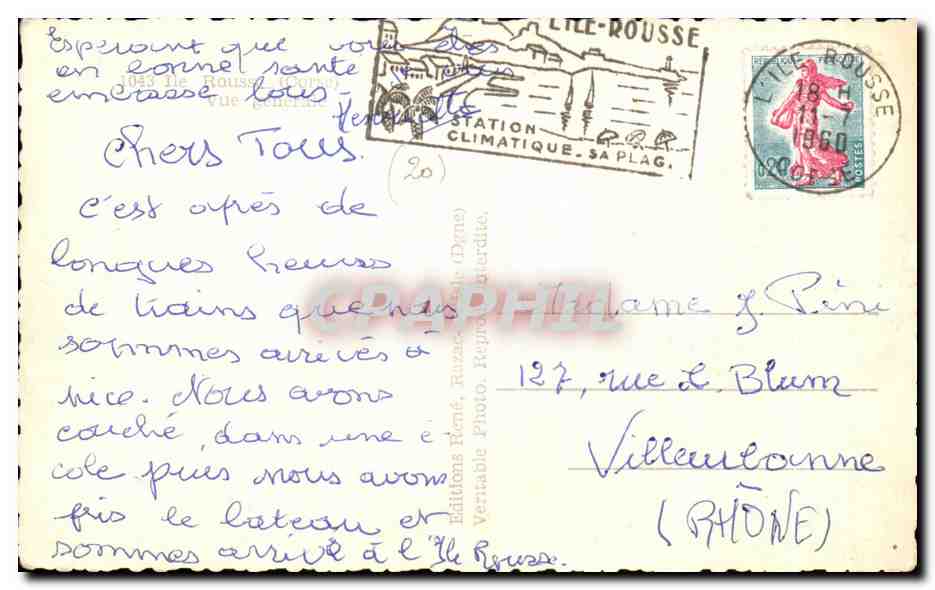 CPSM Ile Rousse Vue Generale Corse Corsica — Back