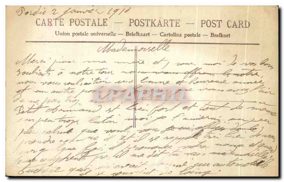 CPA Femme Automobile  — Rückseite