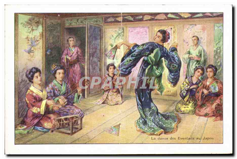 CPA La danse des Eventails au Japon Etablissements Bergougan Clermont Ferrand Le Gaulois 