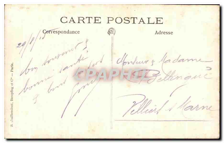 CARTE PHOTO Saint maur Militaria Bellingue Villiers sur Marne — Verso