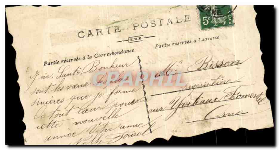 CPA Voeux Fleurs  — Verso