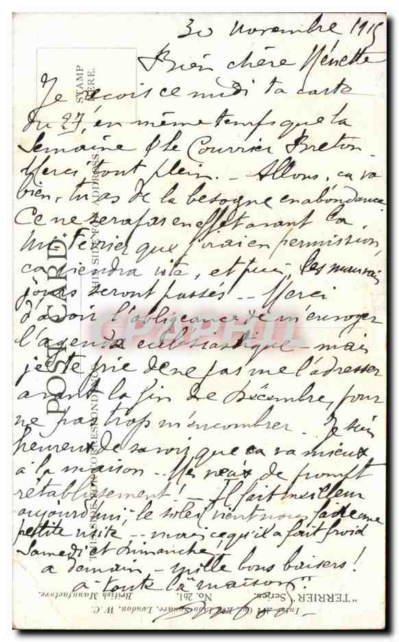 CPA Fred Spurgin I Can T Let you Know Anything Of My Whereabouts Ai Je L'air d'un Homme Qui A Pris Une Culotte Militaria — Rückseite