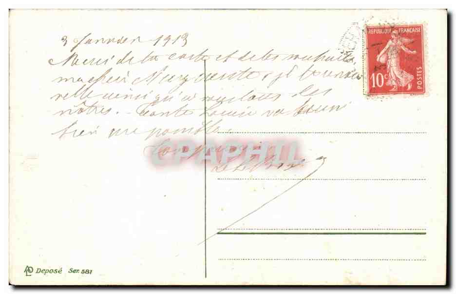 CPA Bonne Et Heureuse Annee Fleurs  — Rückseite