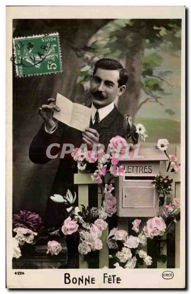 CPA Bonne Fete Homme Boite aux lettres