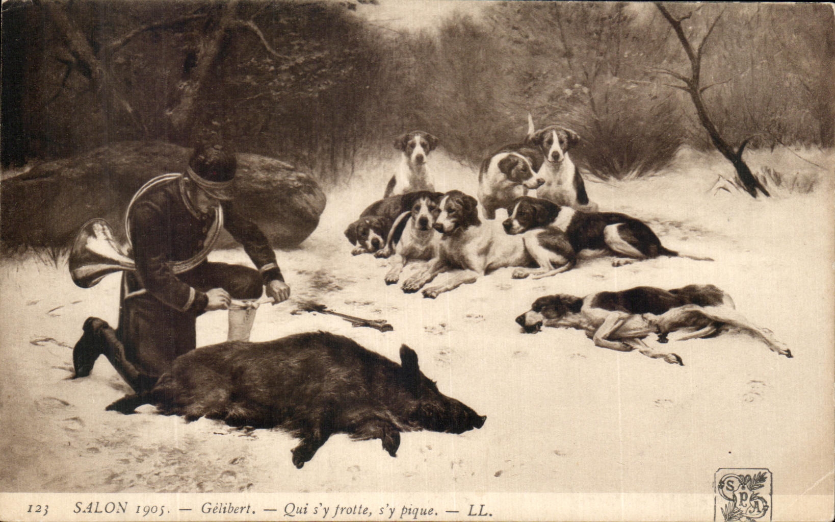 Chasse au sanglier — Salon 1905 — Gélibert — LL.