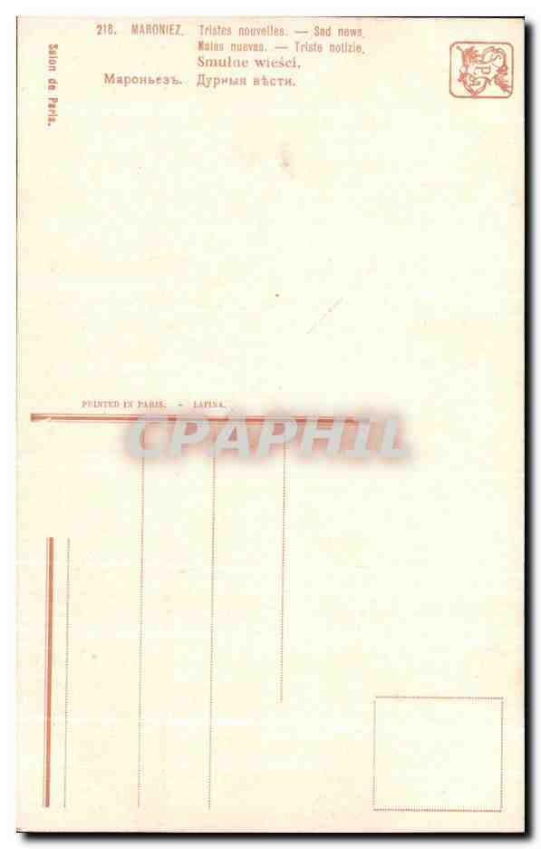CPA Maroniez Tristes Nouvelles  — Verso