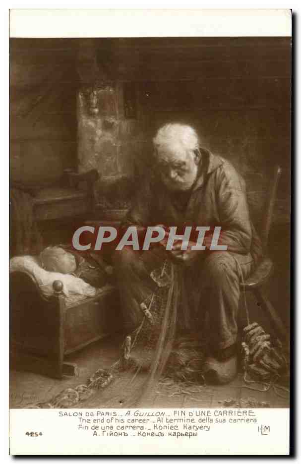 CPA Salon De Paris A Guillon Fin D'Une Carriere pecheur Peche 