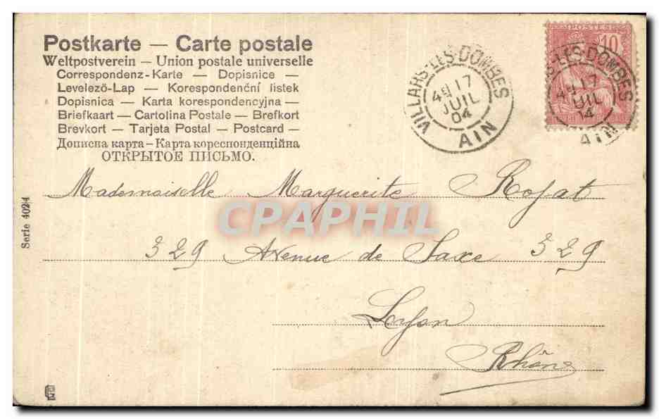 CPA Fantaisie Femme — Rückseite