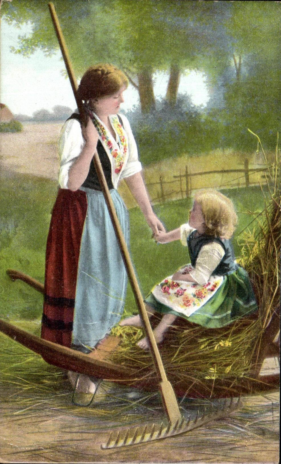 CPA Fantaisie Femme et enfant