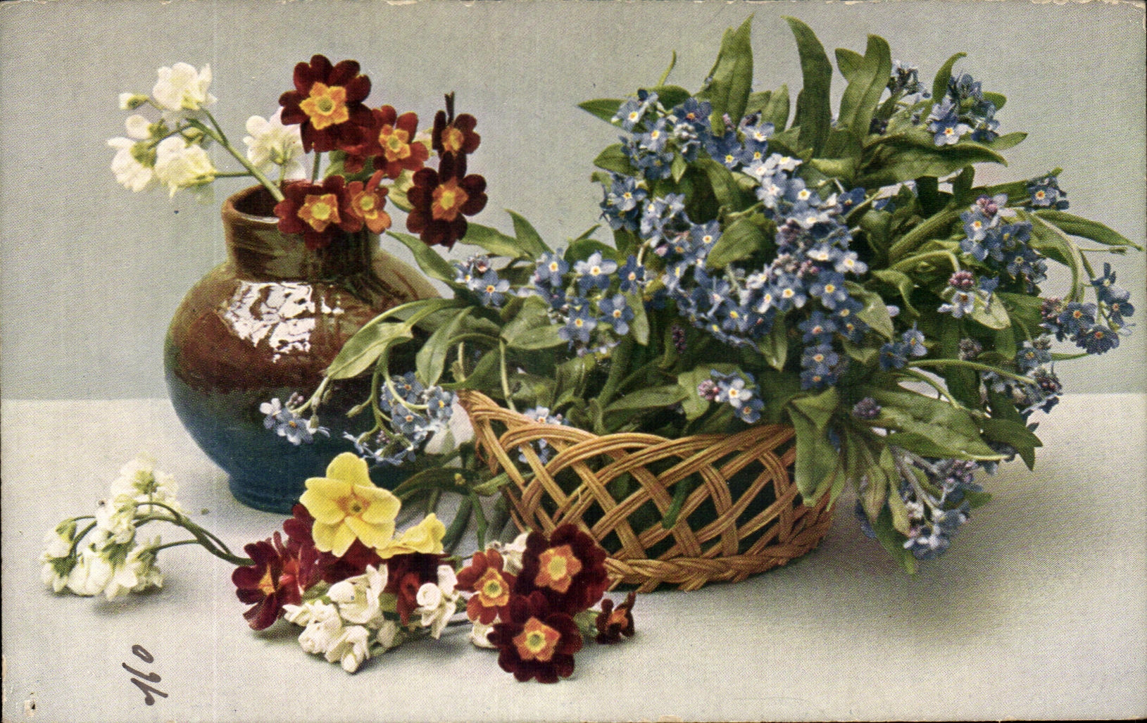 CPA Fantaisie Fleurs Myosotis