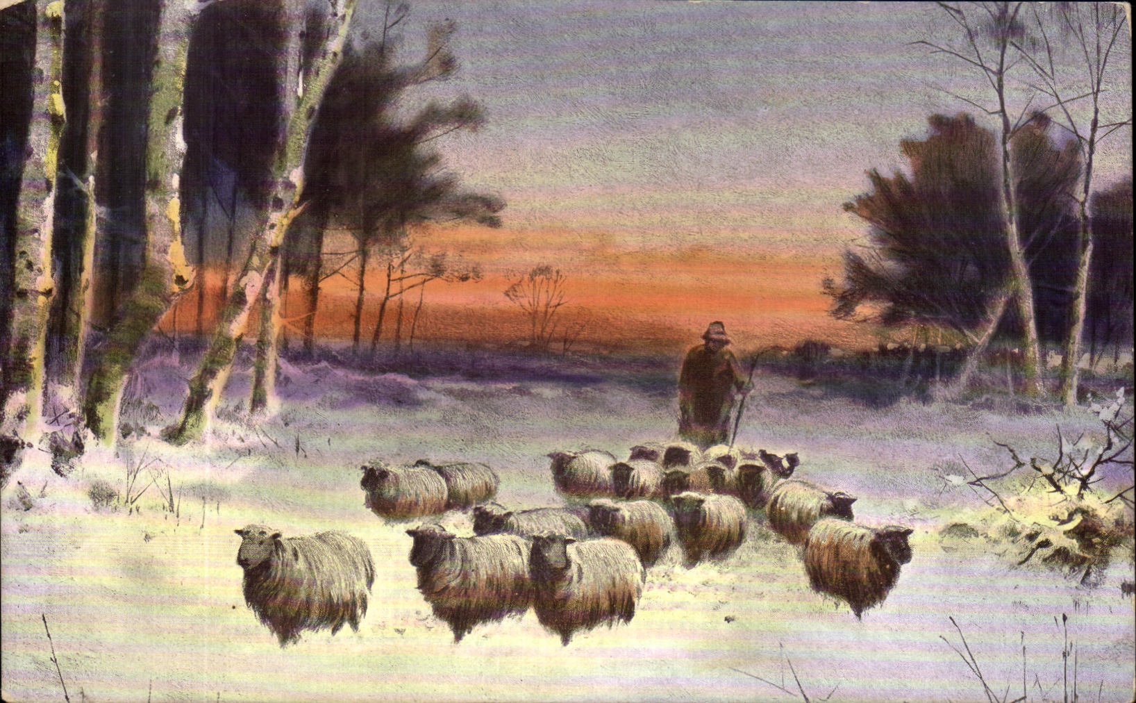 CPA Fantaisie Moutons Berger 