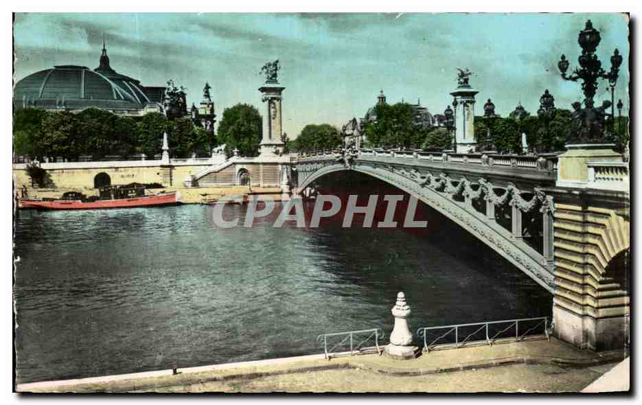 CPA Paris Le Pont Alexandre III Grand palais 