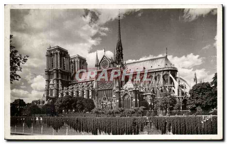 CPA Paris Notre Dame de Paris En Flanant et le Square de L'Acheveche