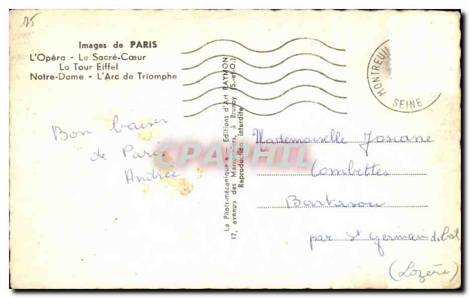 Paris — Montreuil — Éditeur Raymon — Verso