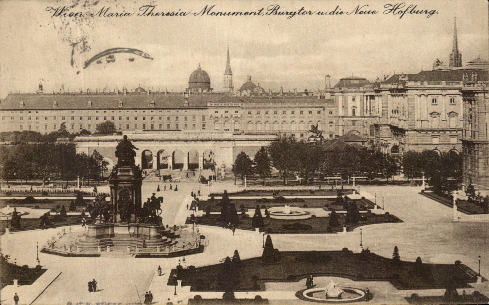 CPA Wien Maria Theresia Monument Burgtor und die neue Hofburg