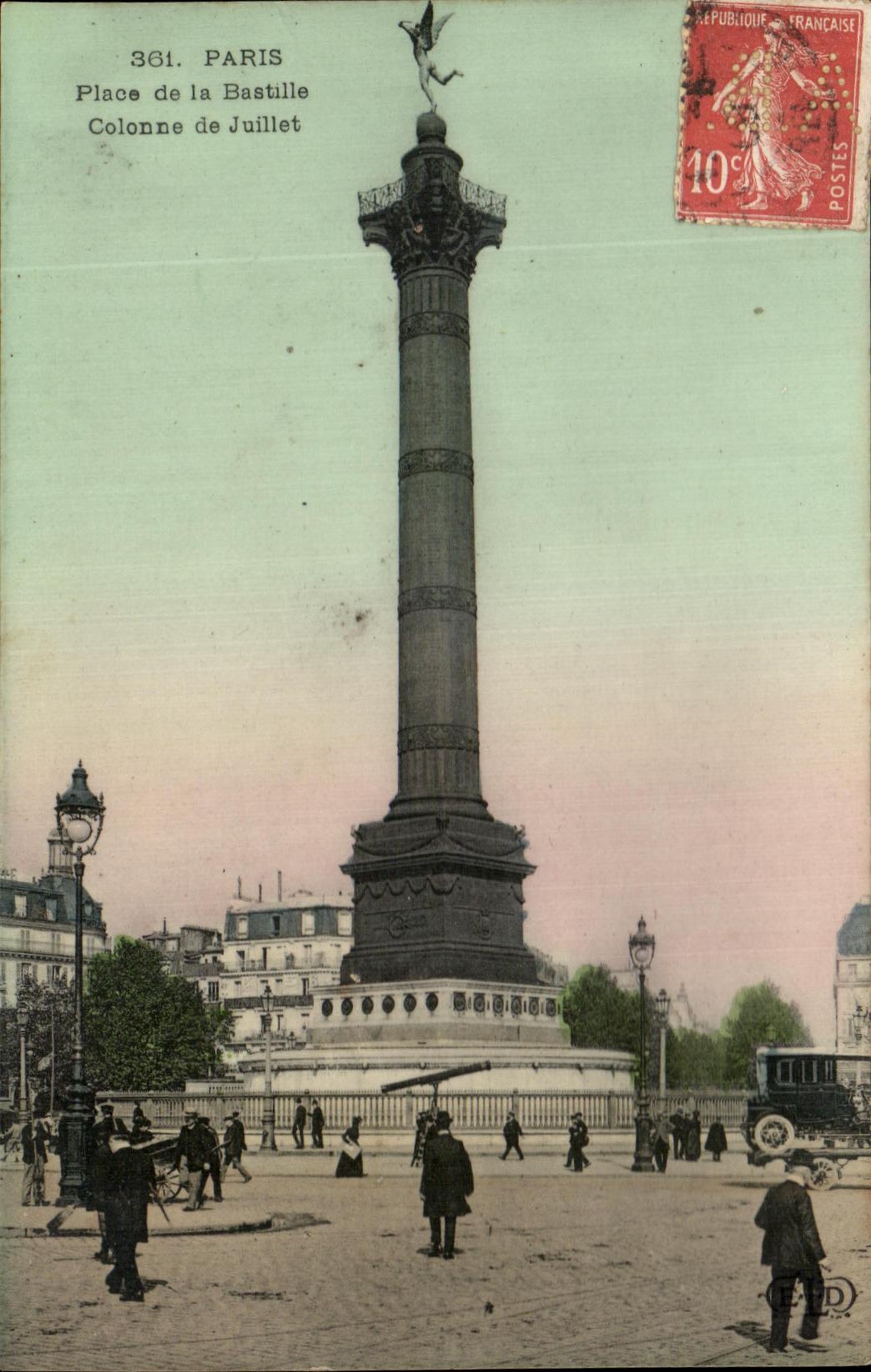 CPA Paris Place de la Bastille Colonne de Juillet