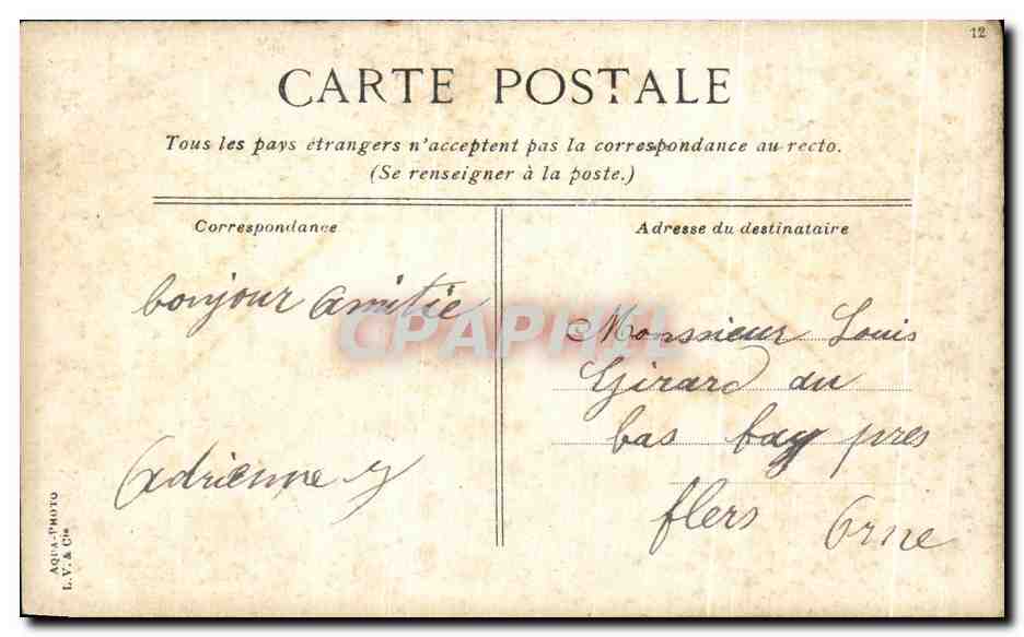 CPA Paris Palais de Justice — Rückseite