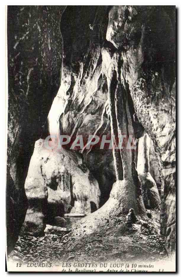 CPA Lourdes Les Grottes Du Loup de la Basilique Antre de la chimere