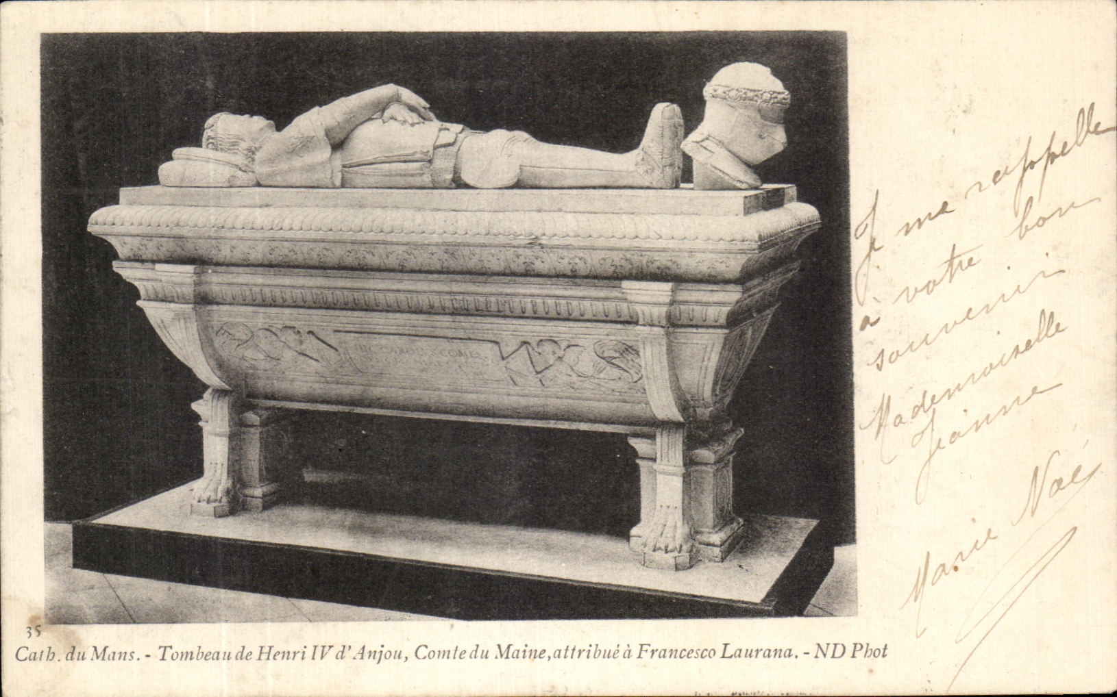 Tombeau d'Henri IV d'Anjou, Comte du Maine — attribué à Francesco Laurana — ND Phot