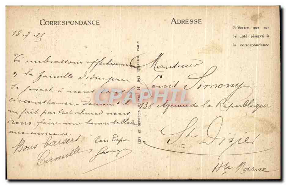 CPA Belfort Le Lion et le Chateau — Verso