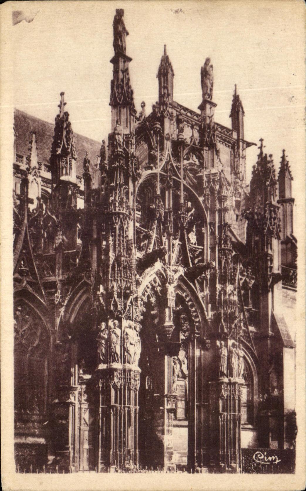 Louvières (Eure) — Église Notre-Dame, Portail Sud (XVe s.) et Tour centrale — C. Rim