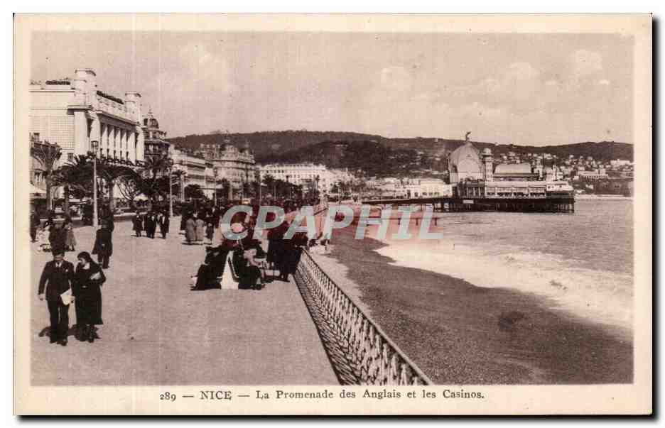 CPA Nice La Promenade Des Anglais Et Les Casinos