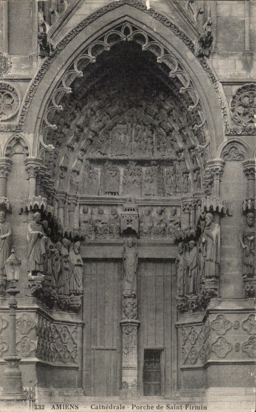 CPA Amiens Cathedrale Porche De Saint Firmin