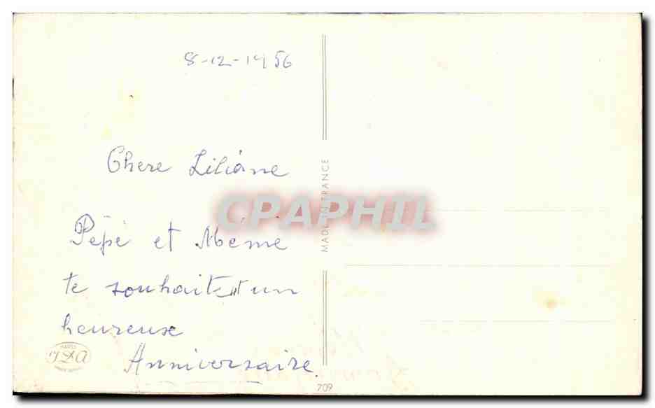CPA fantaisie Fleurs Heureux Anniversaire — Rückseite