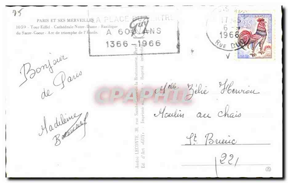Paris und seine Wunder — 1059 — Éd. d'Art 'GUY' — Rückseite