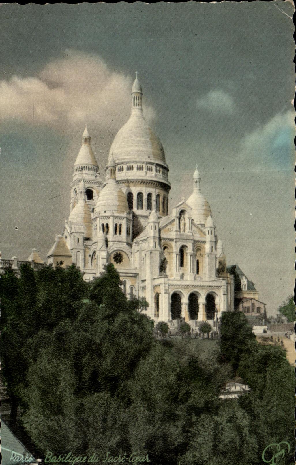 Paris - Basilika des Heiligen Herzens — Panoramablick — Antike Ansichtskarte CPAPHIL 5155
