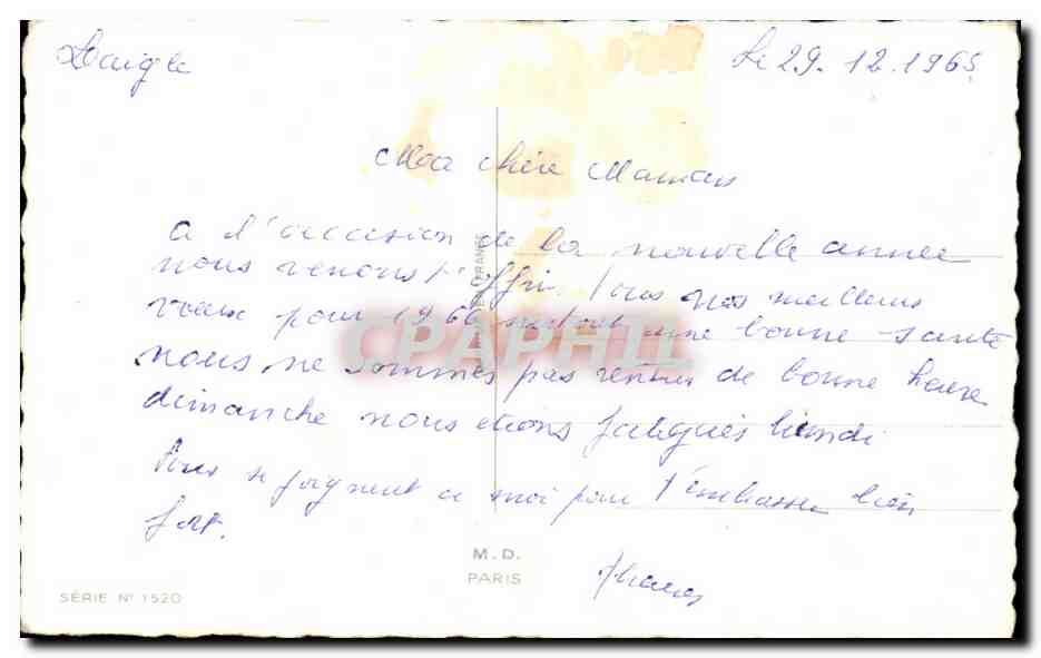 CPA Fantaisie Bonne Annee — Rückseite