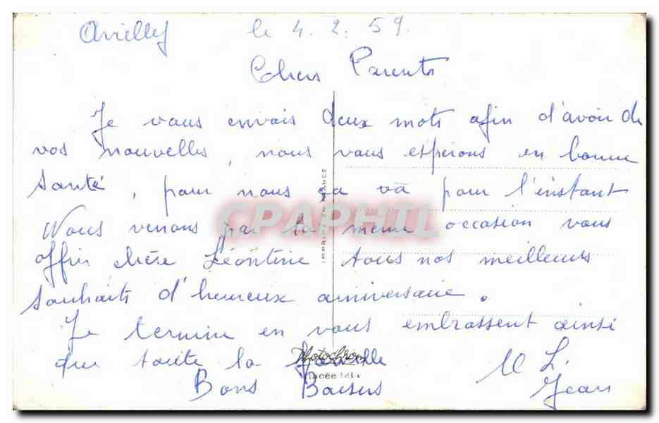 CPSM Fantaisie Fleurs Heureux Anniversaire — Back