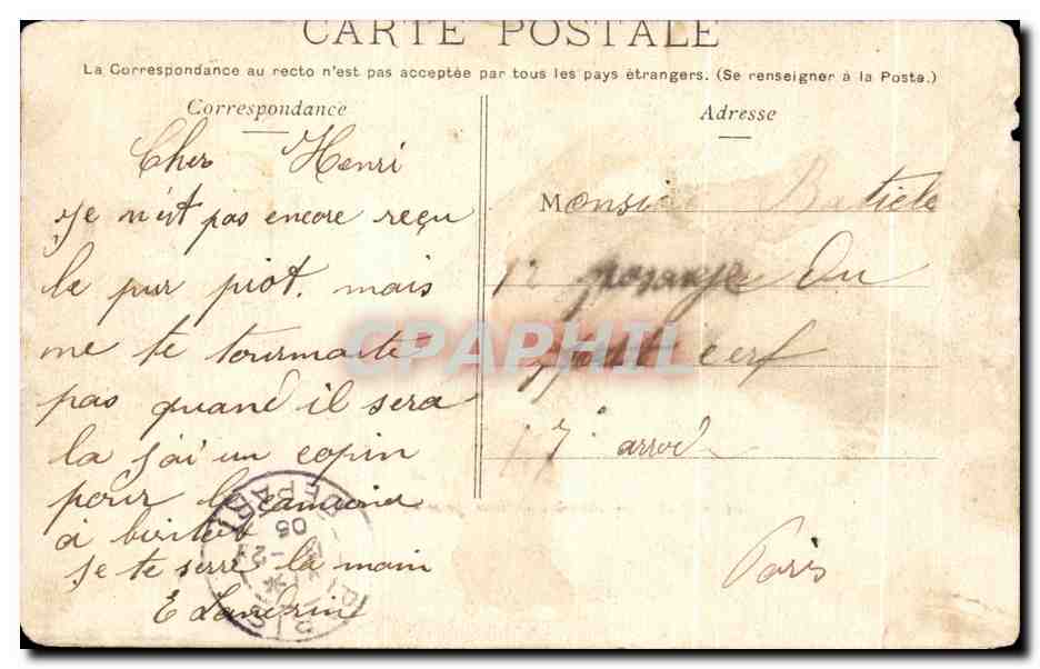 CPA Paris Avenue Prise Du Lion De Belfort — Rückseite