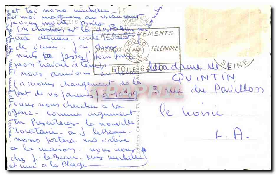 CPA Paris Avenue de l'Opera — Rückseite