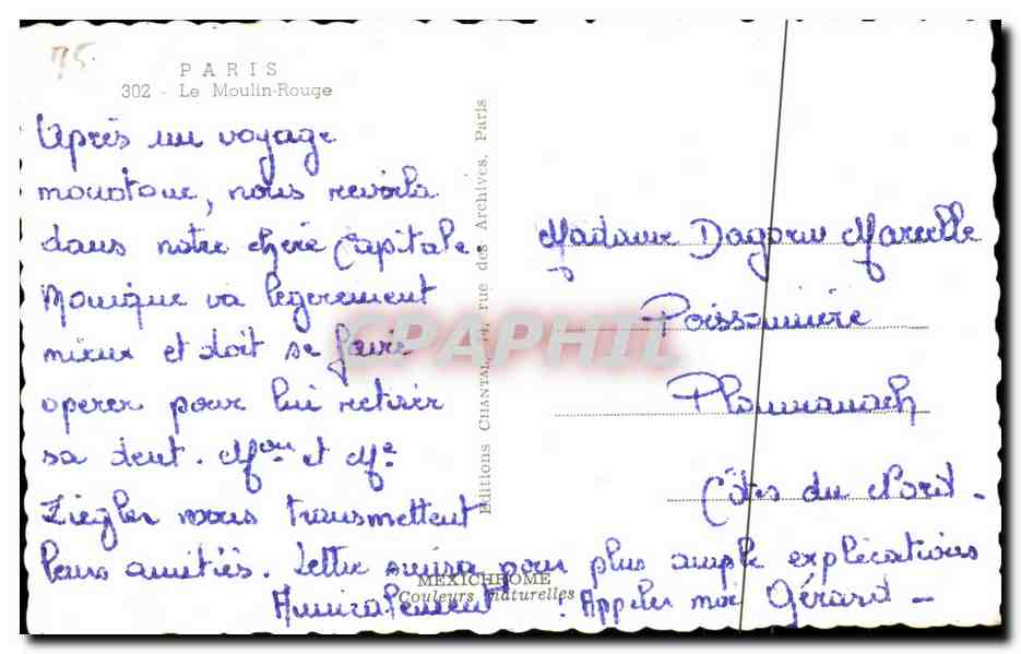 CPA Paris Le Moulin Rouge Cyrano — Rückseite