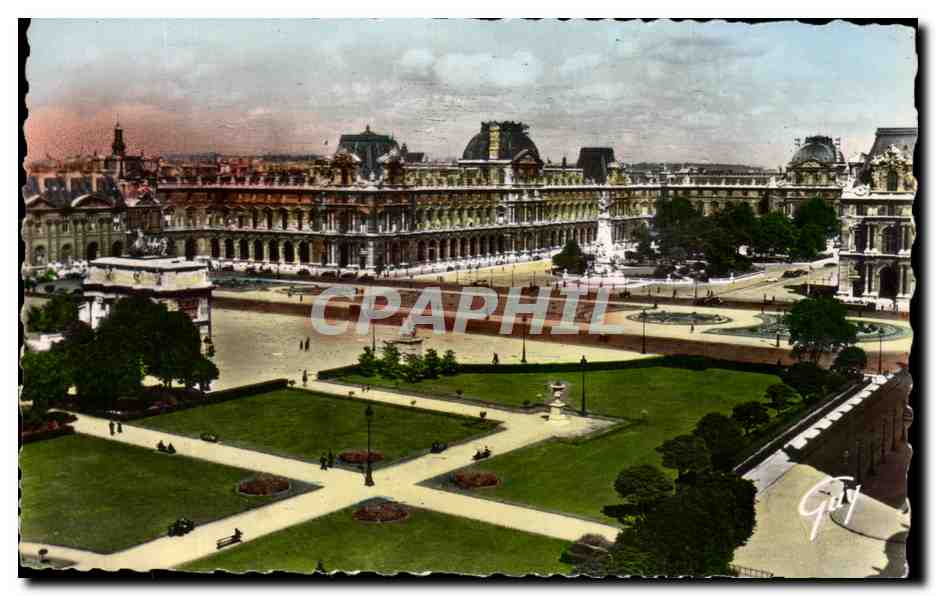 Place du Carrousel — vue sur le palais du Louvre — Éditeur Guy, n°441