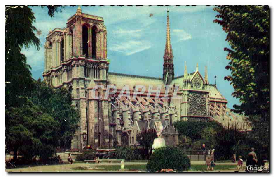 CPA Paris Notre Dame et le square Viviani