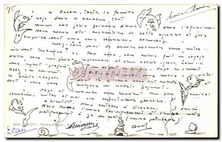 CPA Paris Notre Dame  — Verso