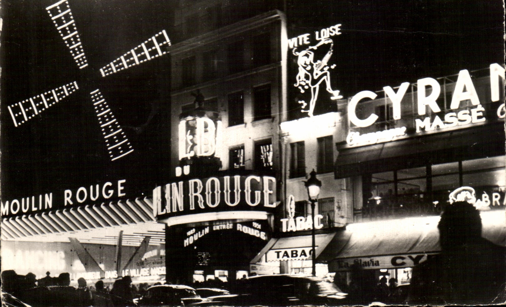 CPA Paris Le Moulin Rouge la nuit Cyrano