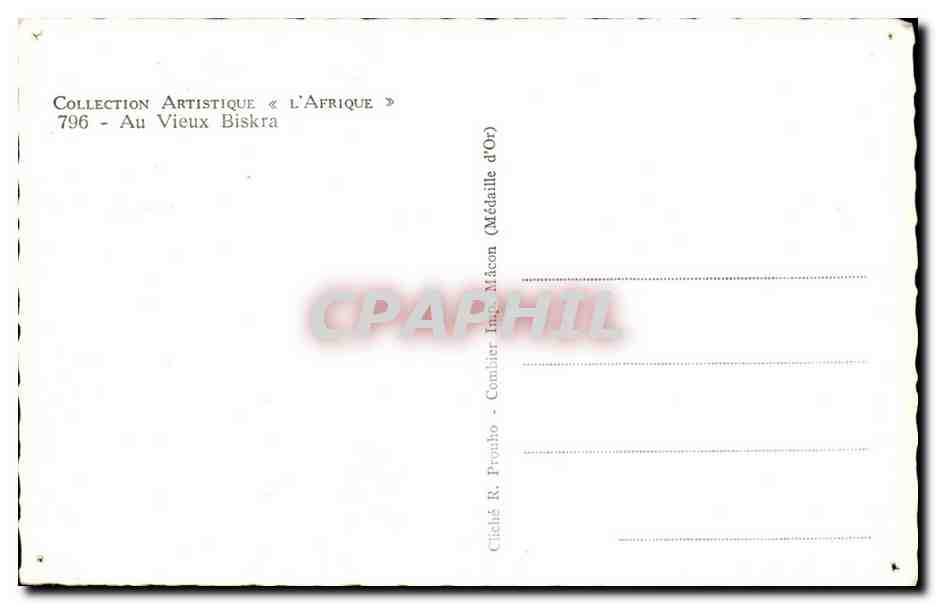CPA Au Vieux Biskra algerie  — Rückseite
