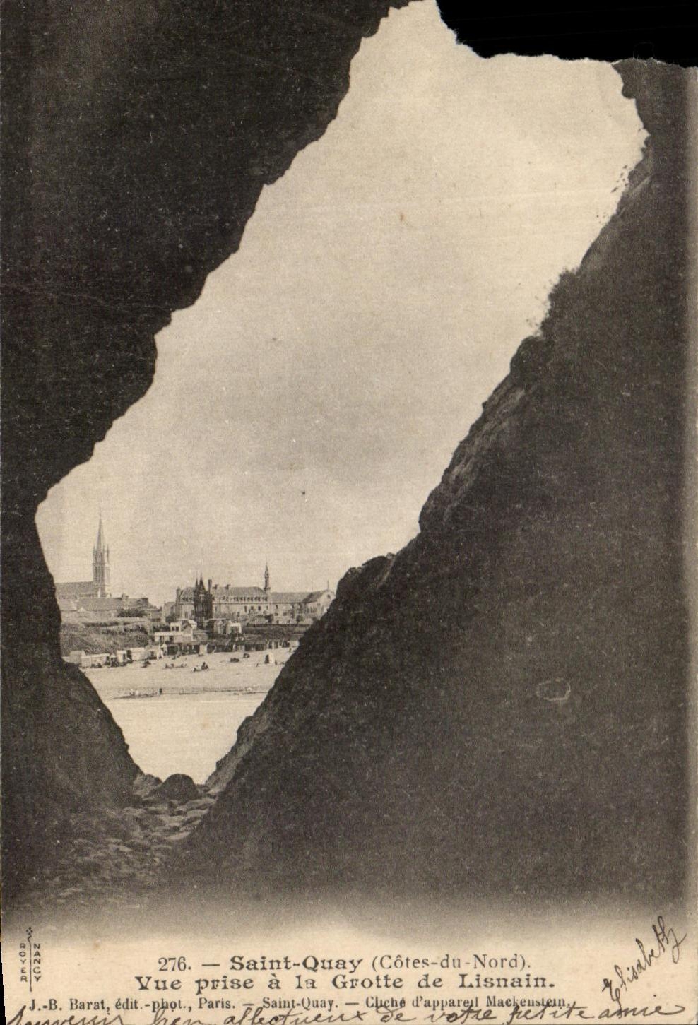 CPA Saint Quay Vue prise a la Grotte de Lisnain