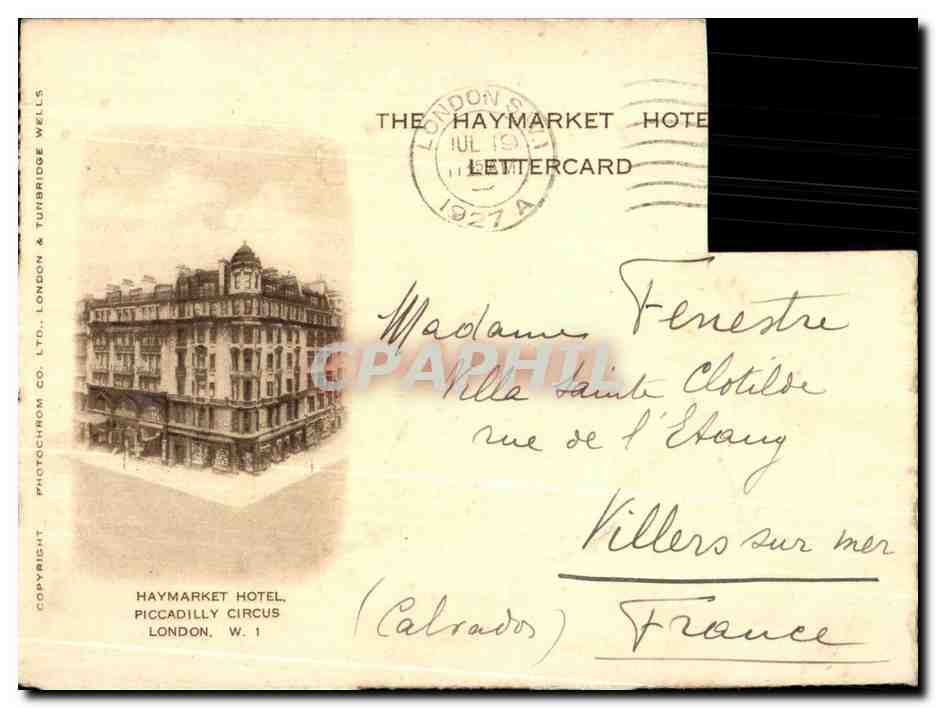 CPA Piccadilly Circus London — Verso