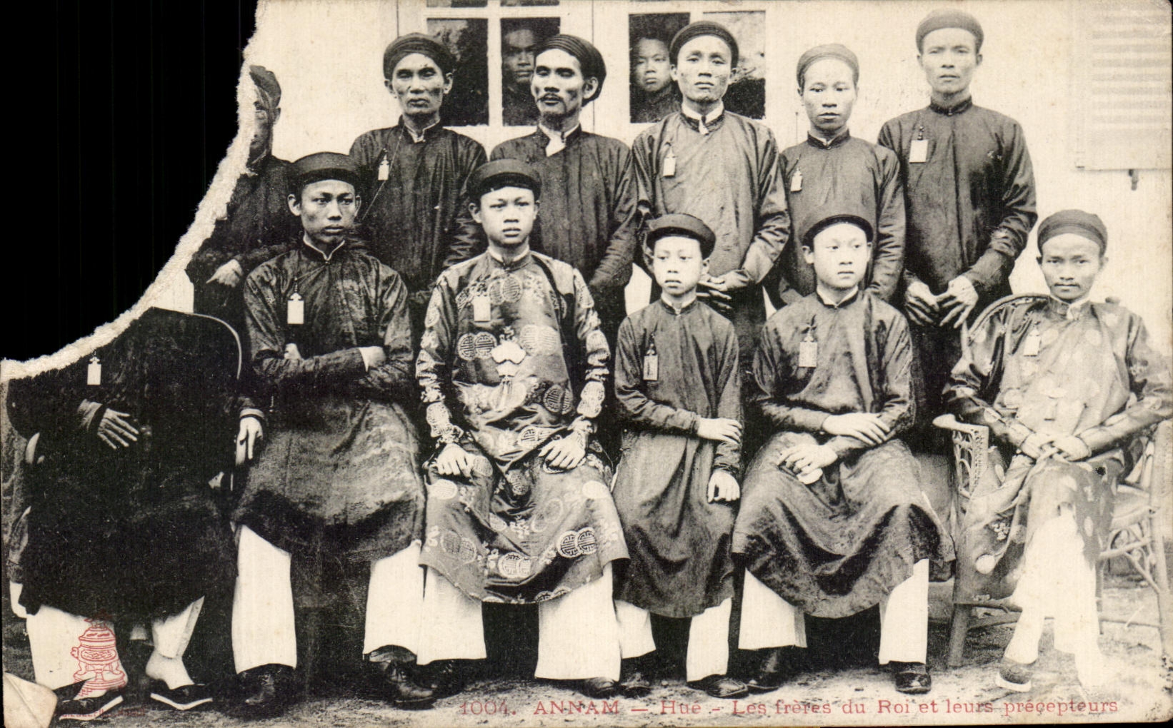 Antike Ansichtskarte Annam Hue Les Freres du Roi et leus Precepteurs China Vietnam