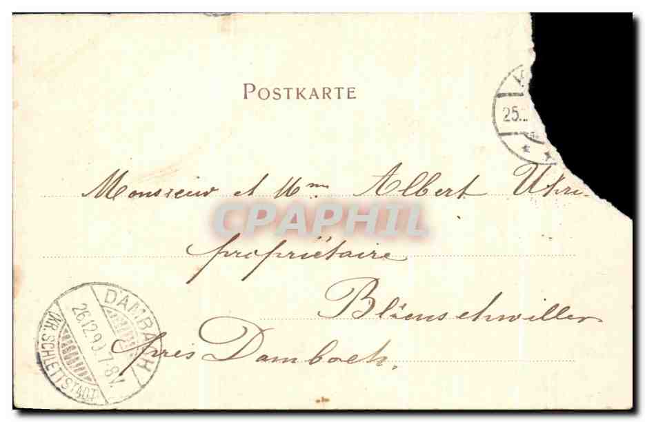 CPA Kehl Train — Rückseite