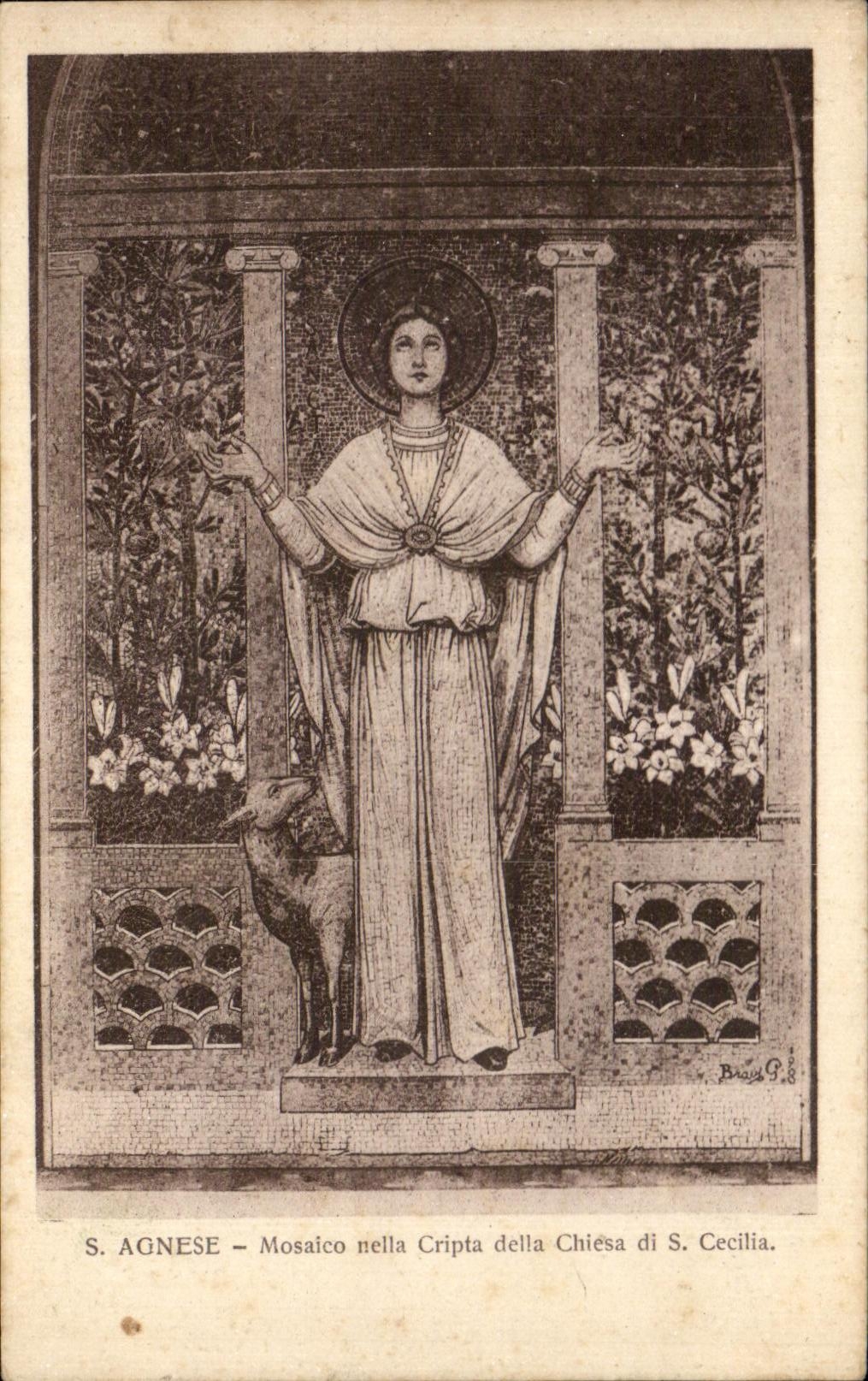 CPA S Agnese Mosaico Nella Cripta Della Chese di S Cecilla